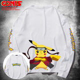Men and Women Pokemon Pikachu Hoodie Pikachu Joint Name Long Sleeve T-shirt