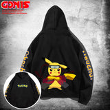 Men and Women Pokemon Pikachu Hoodie Cartoon Animation Loose Top Couple Coat