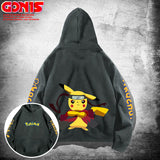 Men and Women Pokemon Pikachu Hoodie Cartoon Animation Loose Top Couple Coat