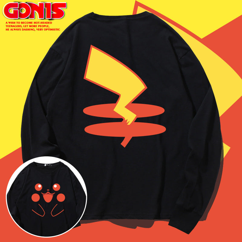 Men And Women Pokemon Pikachu Hoodie Cartoon Animation Long Sleeve T-shirt