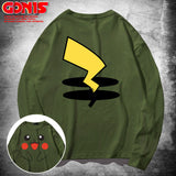 Men And Women Pokemon Pikachu Hoodie Cartoon Animation Long Sleeve T-shirt