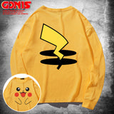 Men And Women Pokemon Pikachu Hoodie Cartoon Animation Long Sleeve T-shirt
