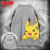 Men and Women Pokemon Pikachu Hoodie round Neck Sweater for Men and Women