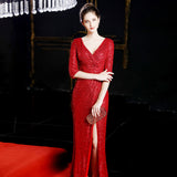 Sequin Evening Dress Queen Fishtail Gown
