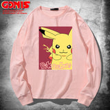Men and Women Pokemon Pikachu Hoodie Anime Long Sleeve T-shirt