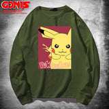 Men and Women Pokemon Pikachu Hoodie Anime Long Sleeve T-shirt