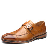 Indo Western Shoes British Pointed Leather Shoes Men's Belt Buckle Shoes