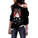 Black Christmas Sweater Santa Claus Printed Sweater