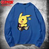 Men and Women Pokemon Pikachu Hoodie Pikachu Long Sleeve T-shirt