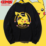 Men And Women Pokemon Pikachu Hoodie Anime Long Sleeve T-shirt