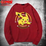 Men And Women Pokemon Pikachu Hoodie Anime Long Sleeve T-shirt