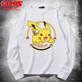 Men And Women Pokemon Pikachu Hoodie Anime Long Sleeve T-shirt