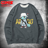 Men and Women Pokemon Pikachu Hoodie Pikachu round Neck Sweater
