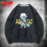 Men and Women Pokemon Pikachu Hoodie Pikachu round Neck Sweater