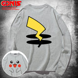 Men And Women Pokemon Pikachu Hoodie Cartoon Animation Long Sleeve T-shirt