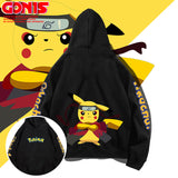 Men and Women Pokemon Pikachu Hoodie Cartoon Animation Loose Top Couple Coat