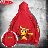 Men and Women Pokemon Pikachu Hoodie Cartoon Animation Loose Top Couple Coat