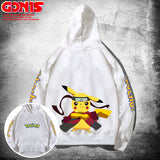 Men and Women Pokemon Pikachu Hoodie Cartoon Animation Loose Top Couple Coat