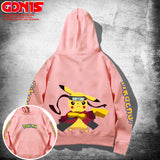 Men and Women Pokemon Pikachu Hoodie Cartoon Animation Loose Top Couple Coat