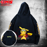 Men and Women Pokemon Pikachu Hoodie Cartoon Animation Loose Top Couple Coat