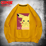 Men and Women Pokemon Pikachu Hoodie Youth Couple Loose Shoulder Clothes and Coat