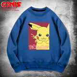 Men and Women Pokemon Pikachu Hoodie Youth Couple Loose Shoulder Clothes and Coat