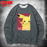 Men and Women Pokemon Pikachu Hoodie Youth Couple Loose Shoulder Clothes and Coat