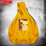 Men and Women Pokemon Pikachu Hoodie Anime Loose Shoulder Hoodie Long Sleeve Coat