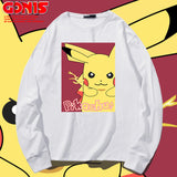 Men and Women Pokemon Pikachu Hoodie Anime Long Sleeve T-shirt