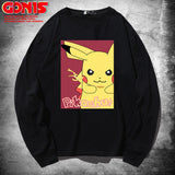 Men and Women Pokemon Pikachu Hoodie Anime Long Sleeve T-shirt