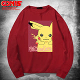 Men and Women Pokemon Pikachu Hoodie Anime Long Sleeve T-shirt