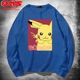 Men and Women Pokemon Pikachu Hoodie Anime Long Sleeve T-shirt