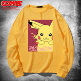 Men and Women Pokemon Pikachu Hoodie Anime Long Sleeve T-shirt