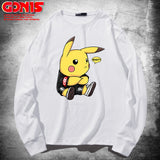 Men and Women Pokemon Pikachu Hoodie Pikachu Long Sleeve T-shirt