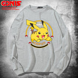 Men And Women Pokemon Pikachu Hoodie Anime Long Sleeve T-shirt