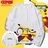 Men and Women Pokemon Pikachu Hoodie Pikachu Joint Name Long Sleeve T-shirt