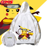 Men and Women Pokemon Pikachu Hoodie Cartoon Animation Loose Top Couple Coat