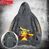 Men and Women Pokemon Pikachu Hoodie Cartoon Animation Loose Top Couple Coat