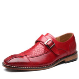Indo Western Shoes British Pointed Leather Shoes Men's Belt Buckle Shoes
