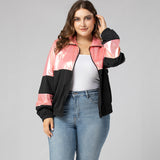 Women Plus Size Jackets Fall Sports Thin Section Lapel Loose Jacket Women