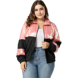 Women Plus Size Jackets Fall Sports Thin Section Lapel Loose Jacket Women