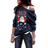 Black Christmas Sweater Santa Claus Printed Sweater