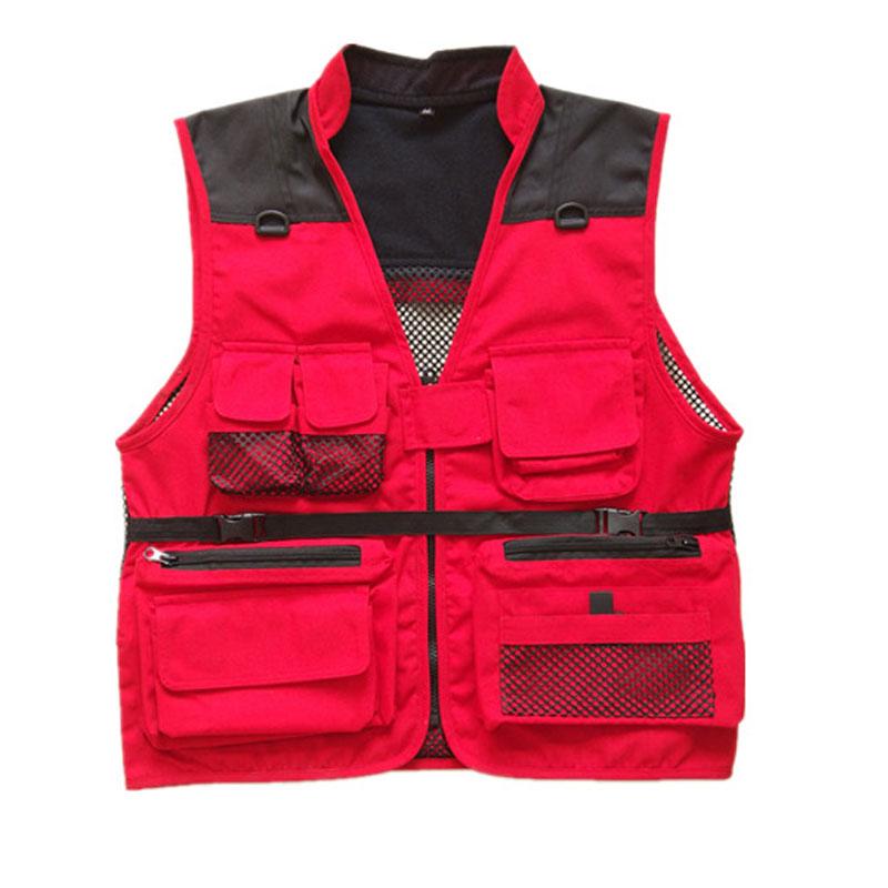 Men Utility Vest Work Zipper Tactical Work Vest Slim Pocket Jacket Men's Multi-Pocket Casual Vest