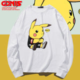 Men and Women Pokemon Pikachu Hoodie Pikachu Long Sleeve T-shirt