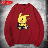 Men and Women Pokemon Pikachu Hoodie Pikachu Long Sleeve T-shirt