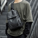 Sling Bags for Men Simple Casual Men's Leather Chest Bag