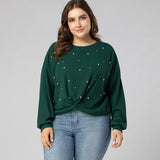 Women Plus Size Tops Crew Neck Straight Sweater