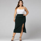 Women plus Size Skirts Sexy Irregular Split Skirt