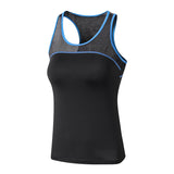 Moisture Wicking Shirts Yoga Sports Vest for Women Fitness Running Contrast Color Patchwork Breathable Tights