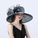 Kentucky Derby Hats Polyester Mesh Broad-Brimmed Hat
